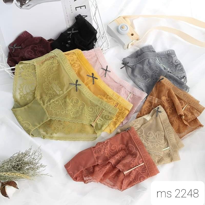 [HCM]Combo 10 Chiếc Quần Lót Nữ Ren Mềm Cạp Dây Sexy Ms5595