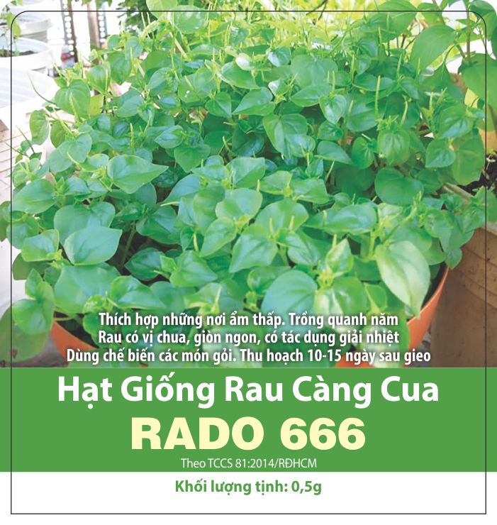 Hạt Giống Rau Càng Cua (0.5gr)