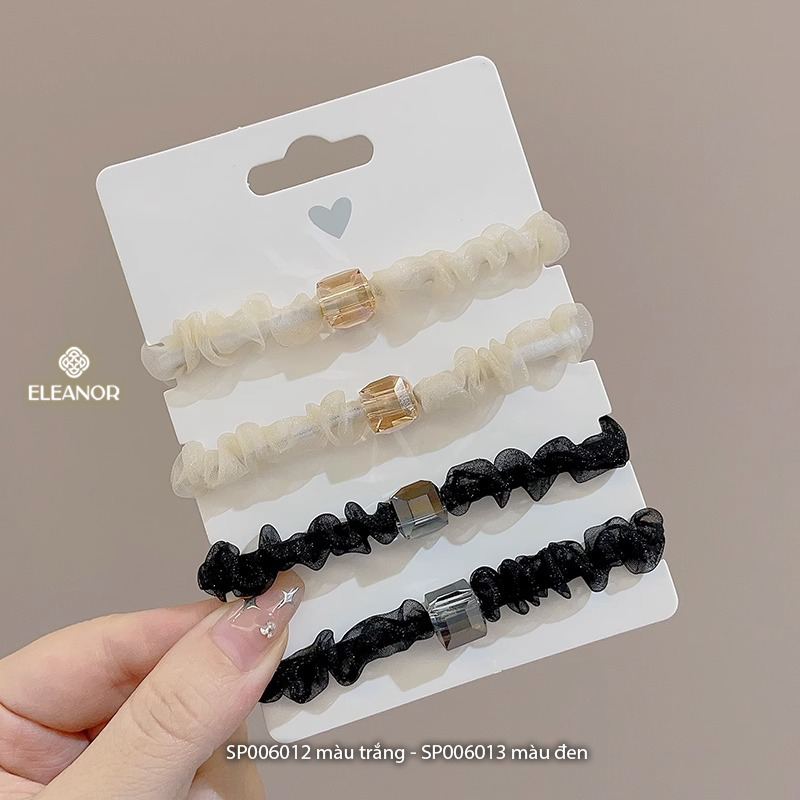 Dây buộc tóc nữ Eleanor Accessories dây cột tóc mặt đính đá phụ kiện tóc 6012