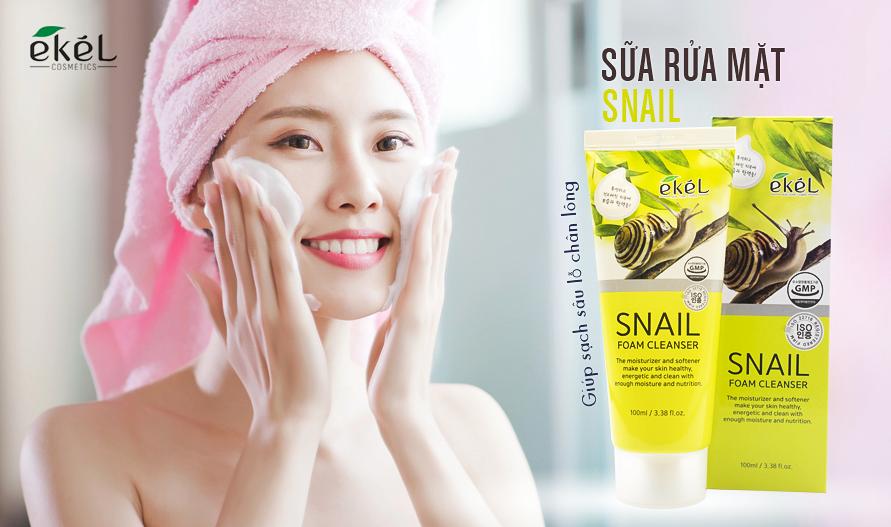Sữa rửa mặt dịch ốc sên Ekel - Ekel Snail Foam Cleanser 100ml