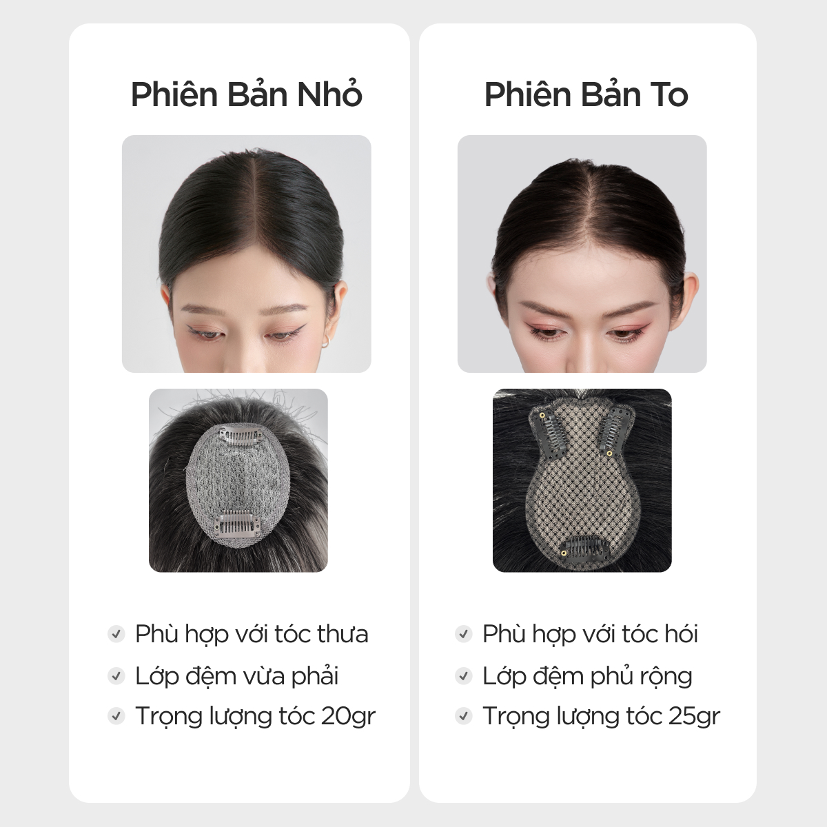 Tóc Kẹp Mái CAPELLI Mái 4D Siêu Da Đầu, Phủ Hói Toàn Diện