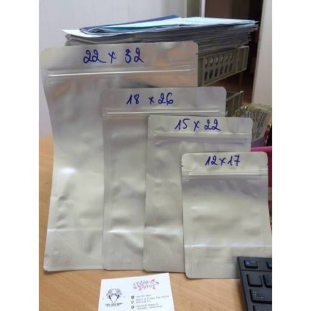 500gr Túi Zip Bạc đáy đứng, dày, xịn