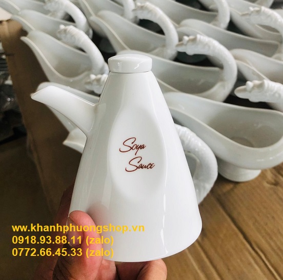 bình đựng nước chấm sứ Minh Long - bình đựng nước chấm bằng sứ