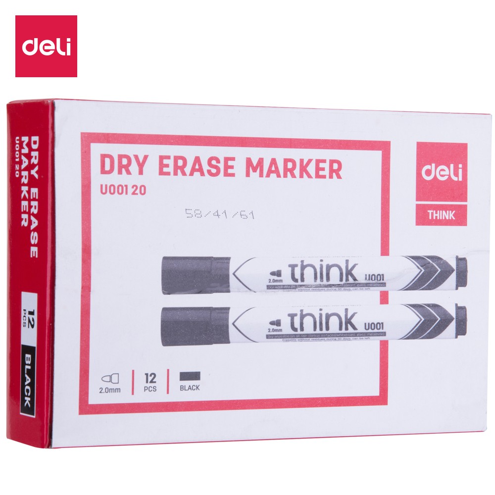 (1 Cây) Bút dạ bảng Deli ngòi 2.0mm màu sắc tươi sáng, an toàn sử dụng