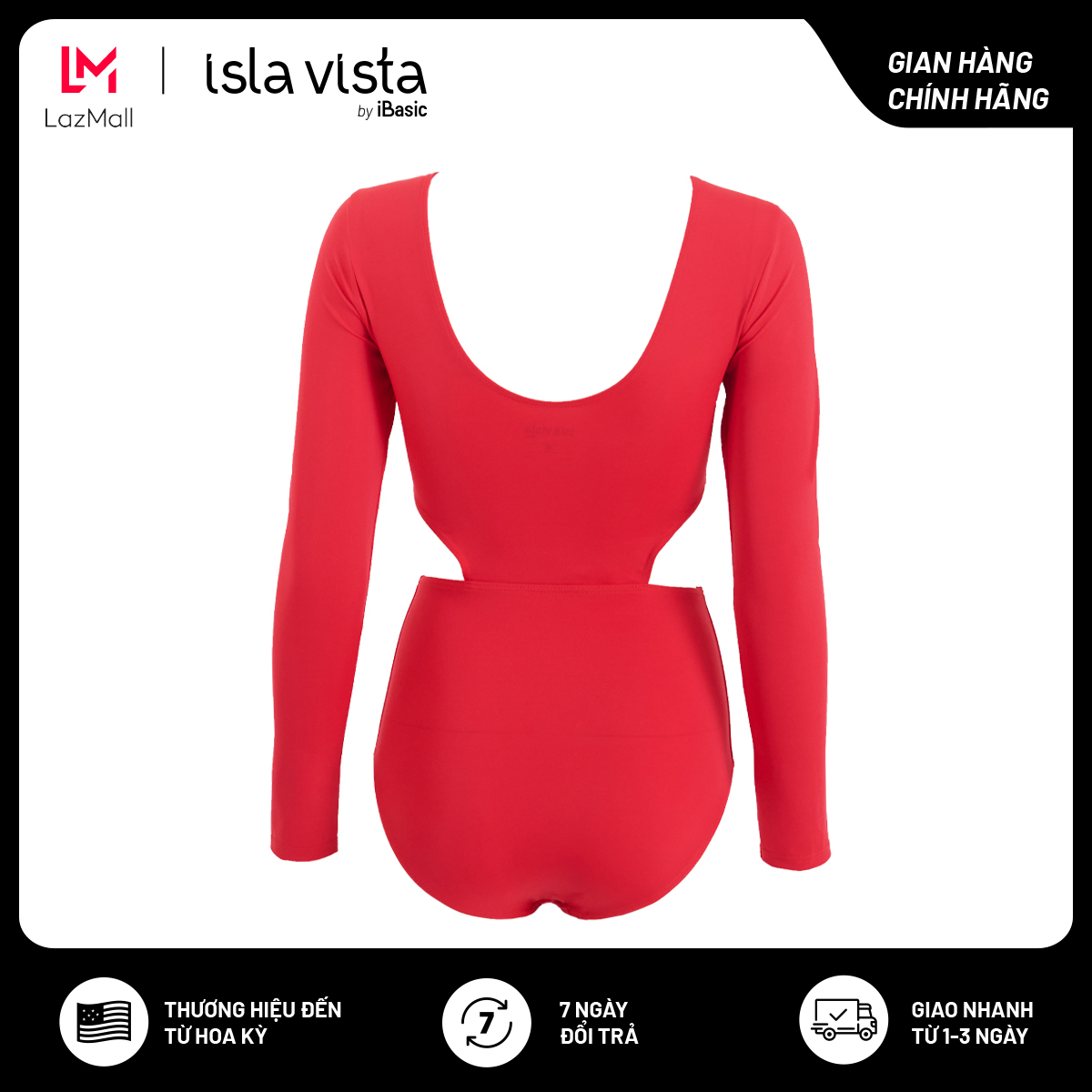 Monokini cut out tay dài iBasic IVWM032
