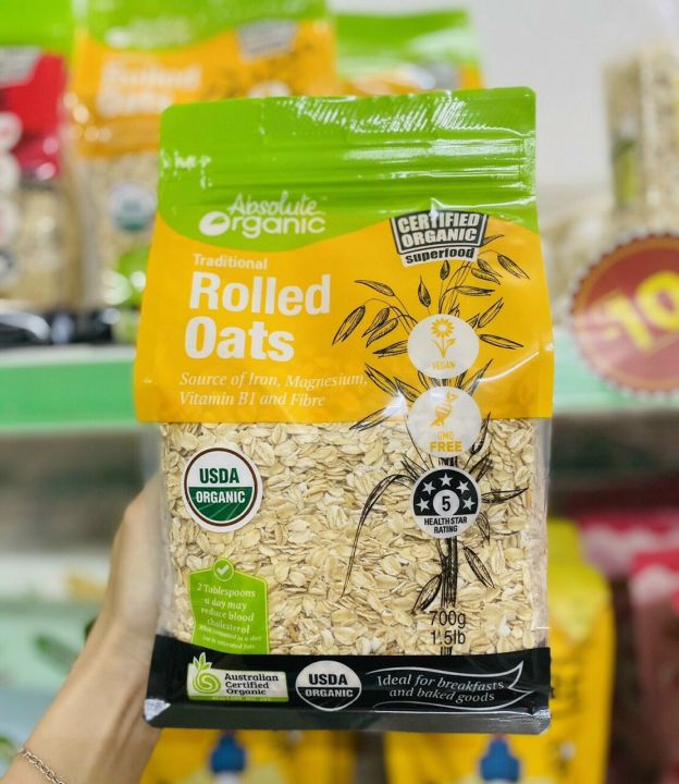 Yến Mạch Úc Tươi Hữu Cơ Absolute Organic Rolled Oat 700Gr