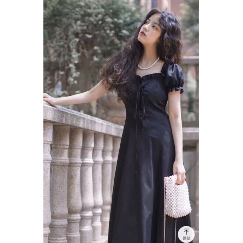 Đầm đan dây trước, tay bèo ms41