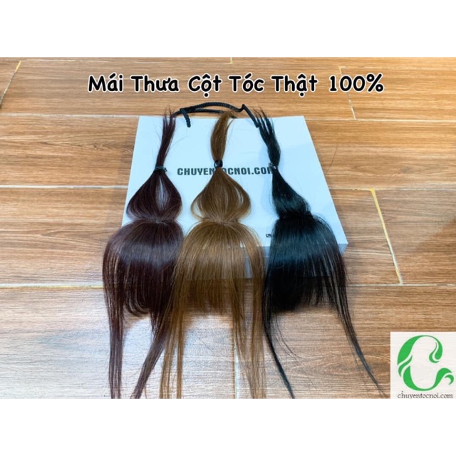 Tóc mái giả Tóc mái thưa 3d che hói làm bằng tóc thật 100%