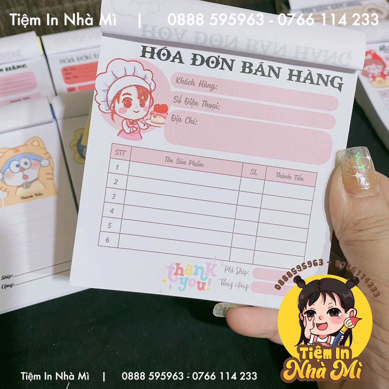Hóa đơn bán hàng mini size 9x10cm (100trang)