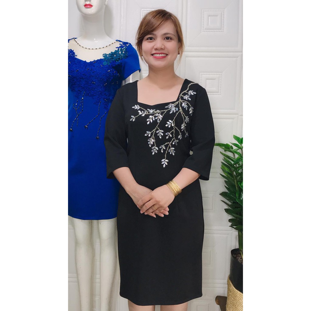 váy, đầm trung niên nữ đính pha lê