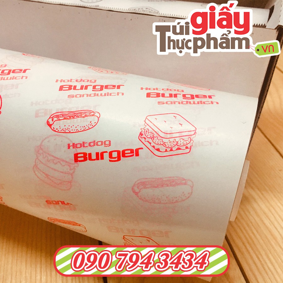 [Giá gốc]Cuộn Giấy Gói Thực Phẩm In Sẵn (40gsm)