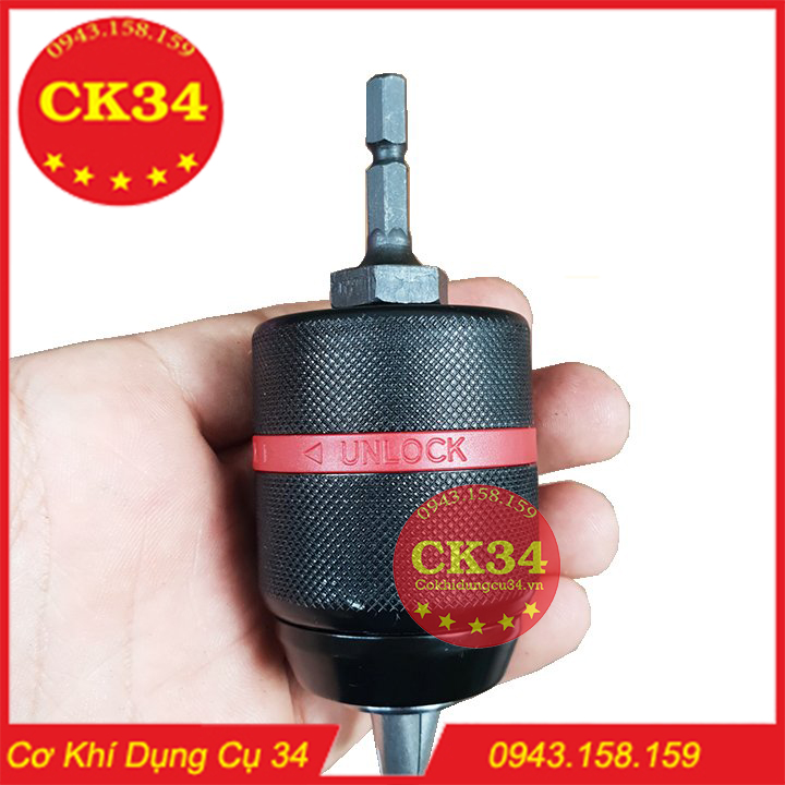 Đầu Kẹp Mũi Khoan LOCK - UNLOCK 13mm Cho Máy Bắn Vít Chuôi Lục Giác
