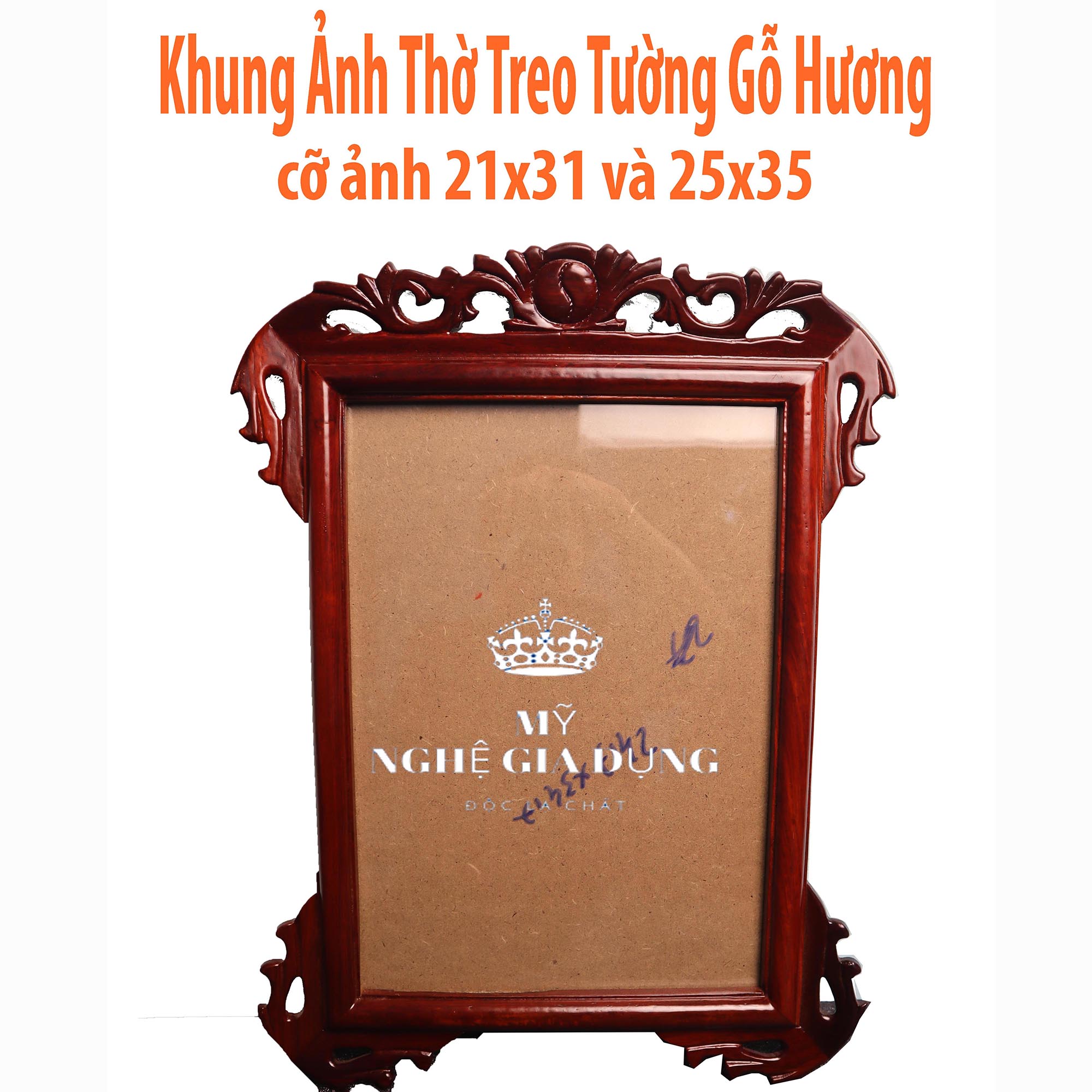 Khung ảnh gỗ hương-khung ảnh treo tường-khung ảnh thờ treo 2 cỡ ảnh 21x31 và 25x35