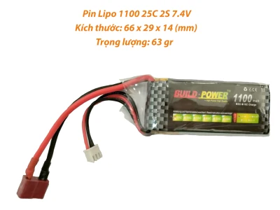 [HCM]Pin Lipo 1100 MAh 7.4V 25C 2S