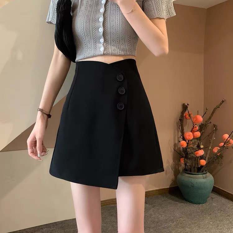Quần váy vạt chéo phối 3 khuy - Mã 902