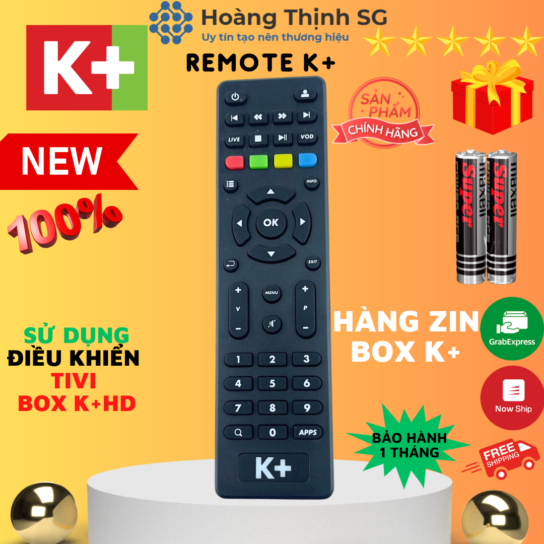 Remote điều khiển tivi box k+ hd, điều khiển tv k+ sử dụng cho đầu box k+