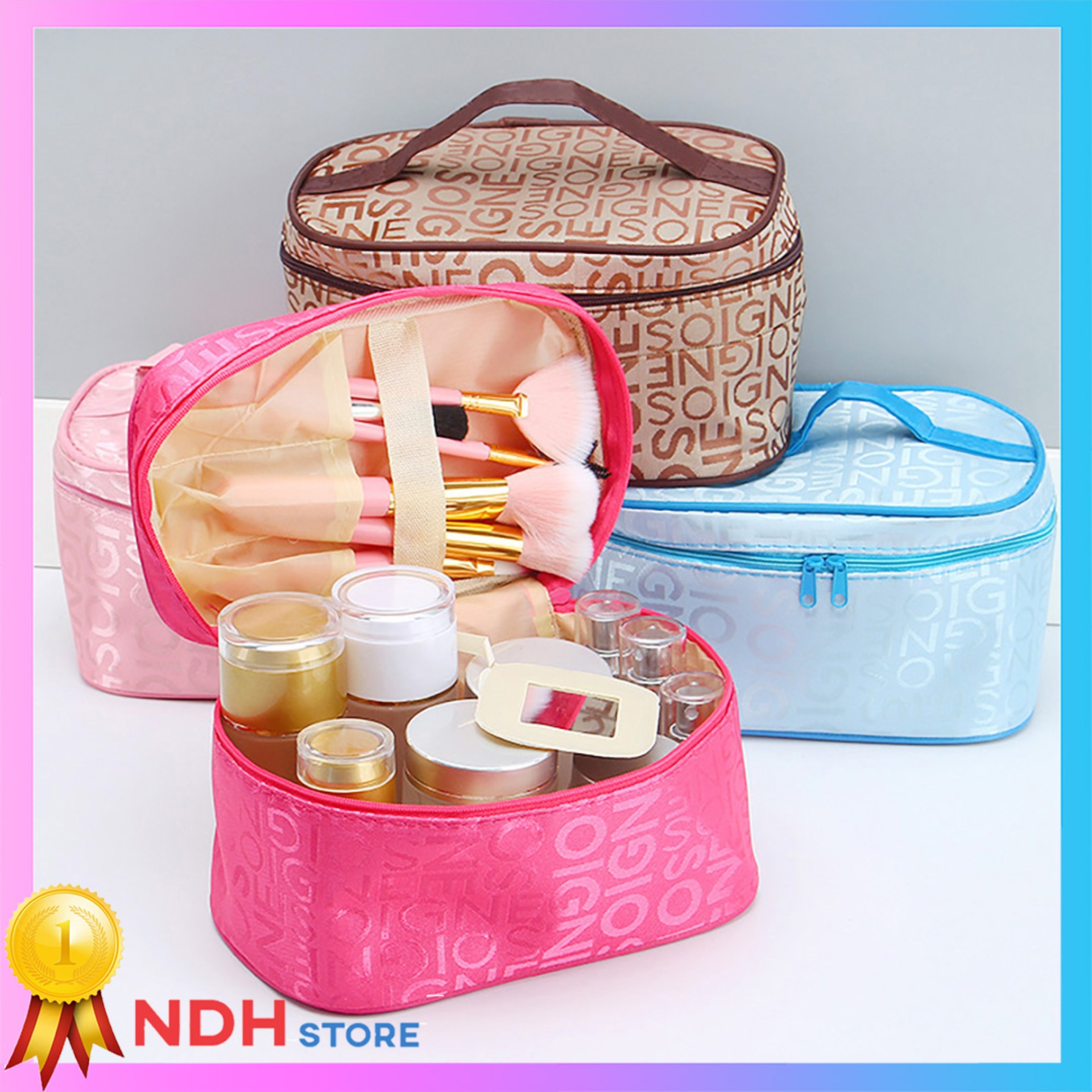 TÚI ĐỰNG MỸ PHẨM SOIGEN 21x16x15 cm NHIỀU MÀU_Túi đựng mỹ phẩm, Giỏ mỹ phẩm, túi mỹ phẩm du lịch mini, túi trang điểm, túi phụ kiện makeup, túi dồ cá nhận, túi đựng đồ lót