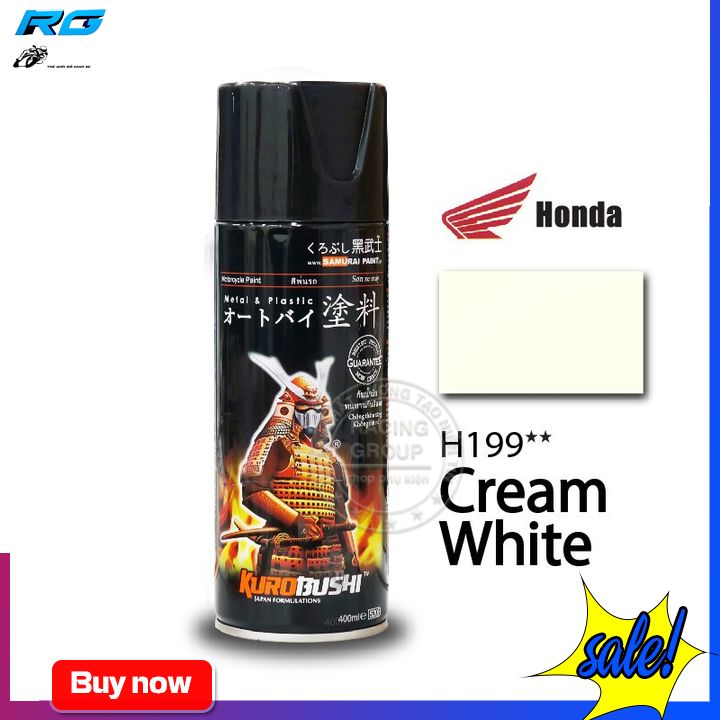 Sơn xịt samurai h199 màu trắng kem dung tích 400ml