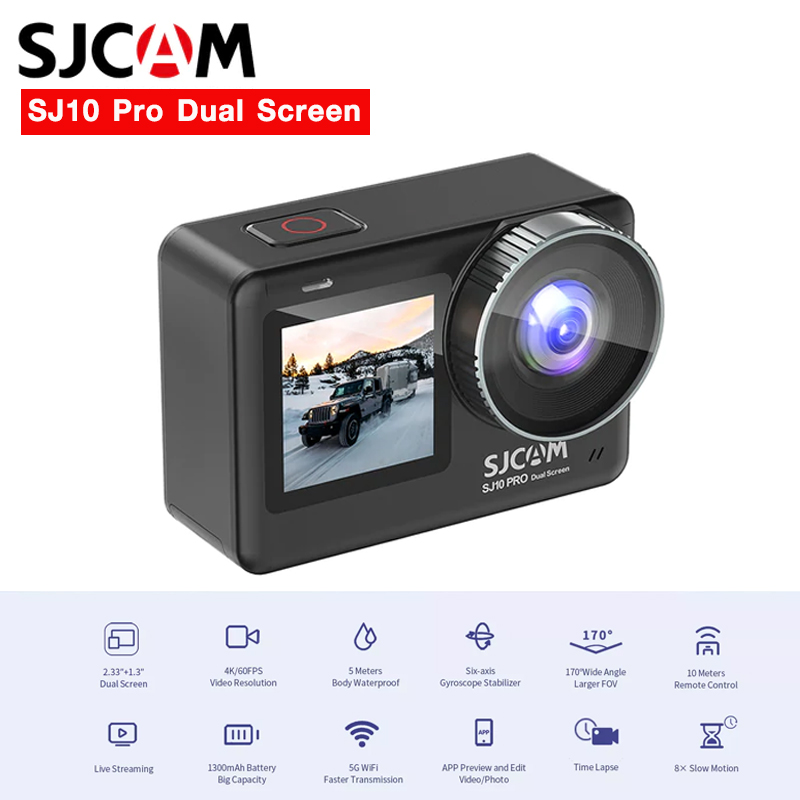 Camera hành trình SJCAM SJ10 PRO Dual Screen, quay video 4K/60fps ...