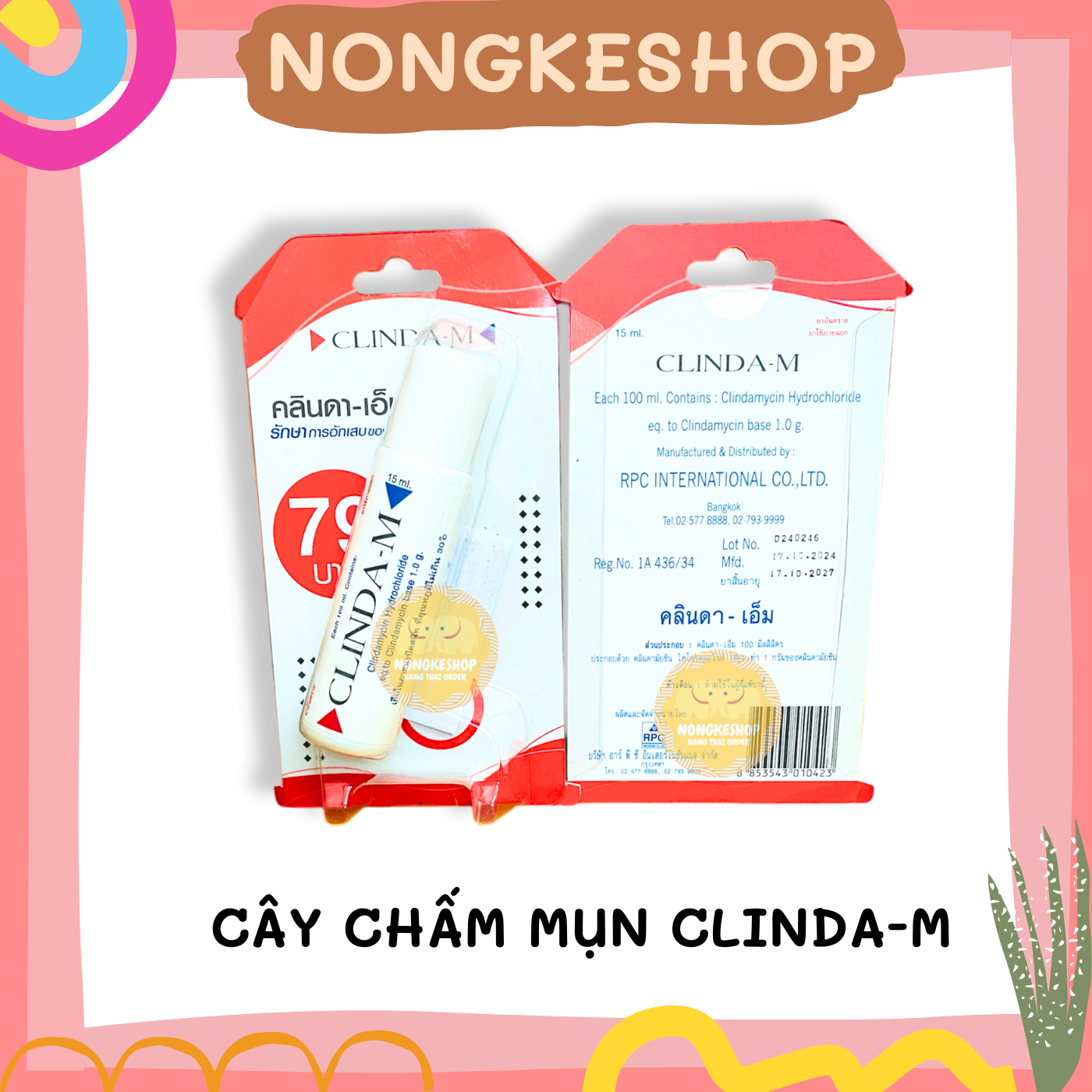 [HCM]Cây chấm mụn CLINDA-M Thái Lan