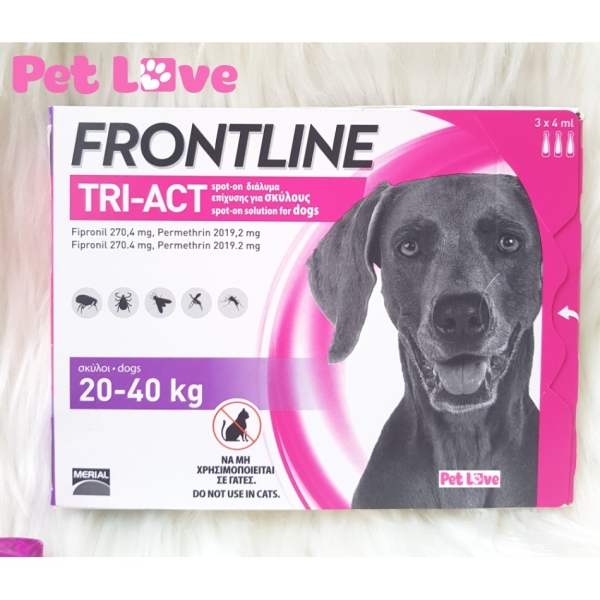 FRONTLINE TRIACT diệt ve rận, ruồi muỗi (chó từ 20-40kg, 1 hộp x 3 tuýp)