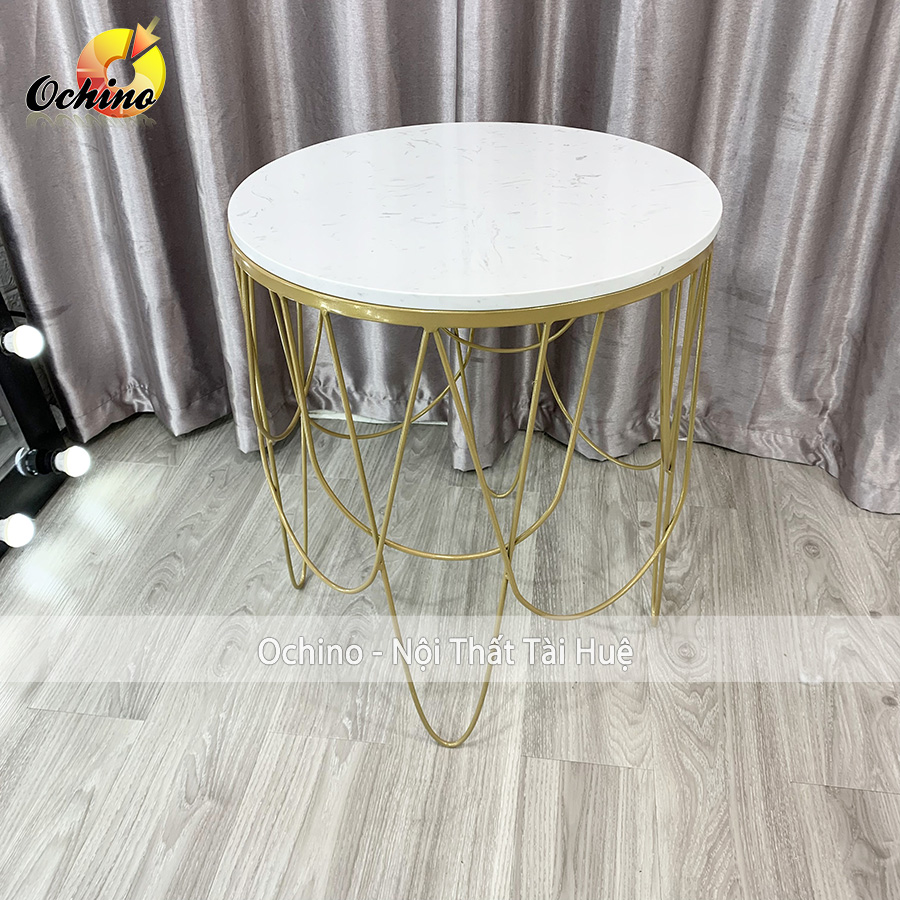 (FREESHIP) Bàn Trà Tròn Sofa Mặt Đá Sang Chảnh Mẫu Mới ( Sẵn 2 Mầu Đen Và Trắng)