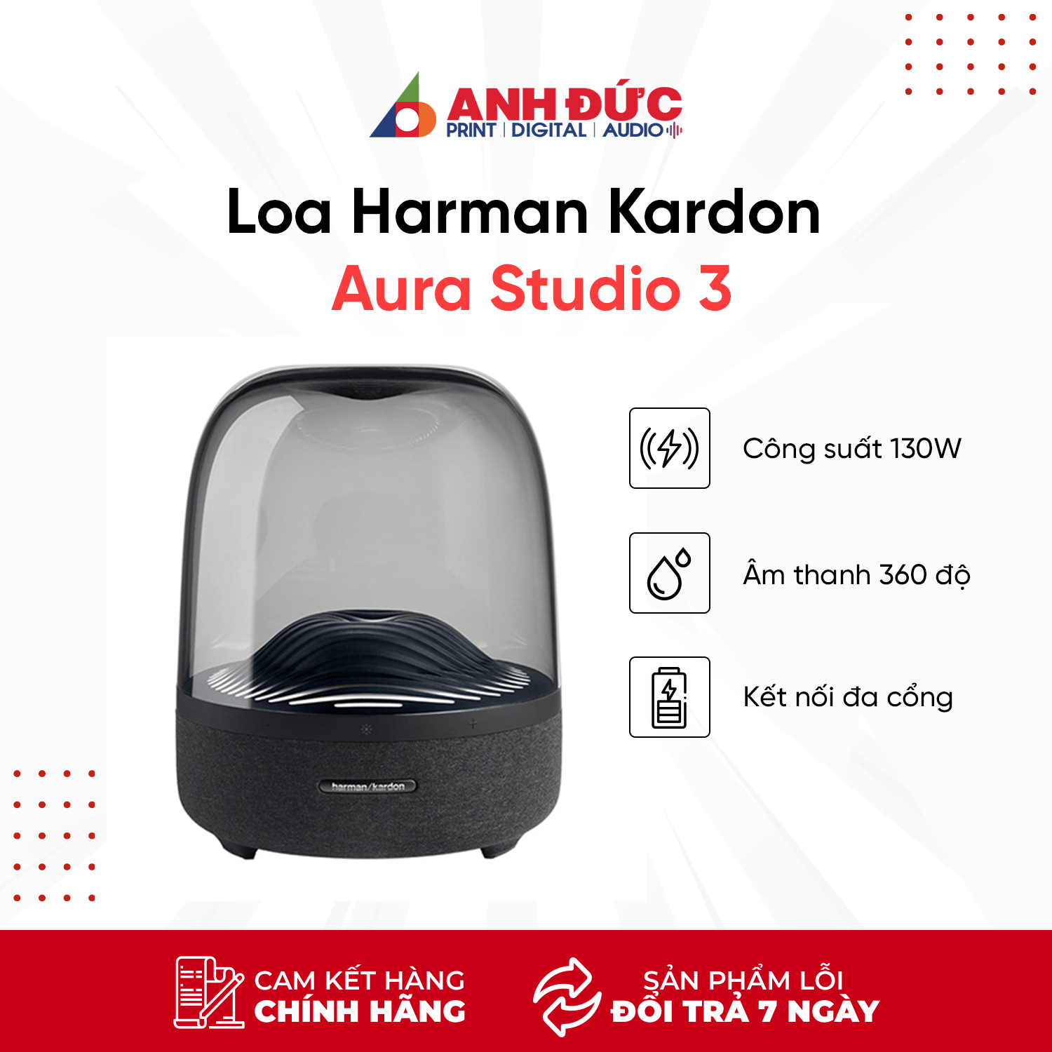 Loa Bluetooth Harman Kardon Aura Studio 3 - Hàng Chính Hãng PGI