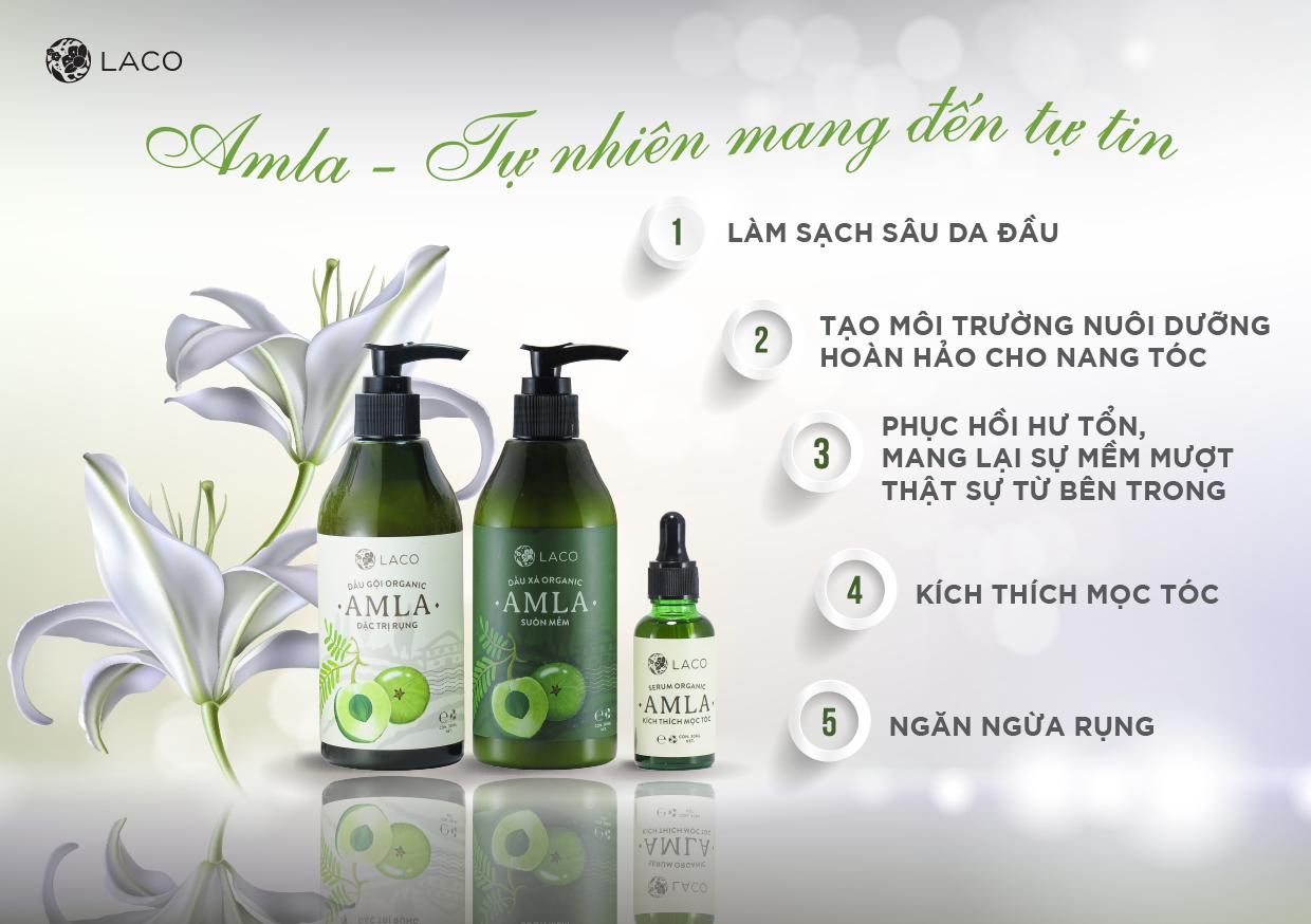 Set Dầu gội Organic Amla - (gội, xả, tinh chất dưỡng tóc)