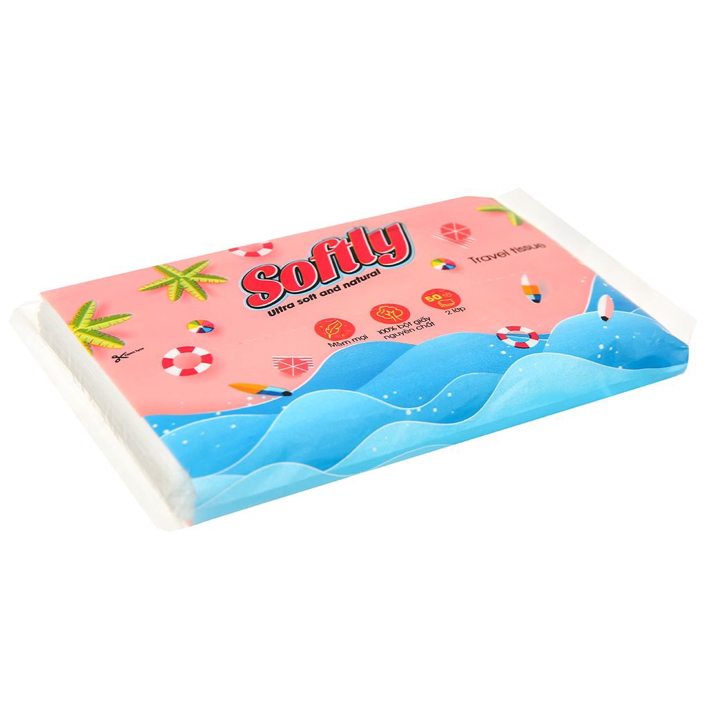 KHĂN GIẤY DU LỊCH SOFTLY 50 TỜ - 2 LỚP (180 x 210mm)