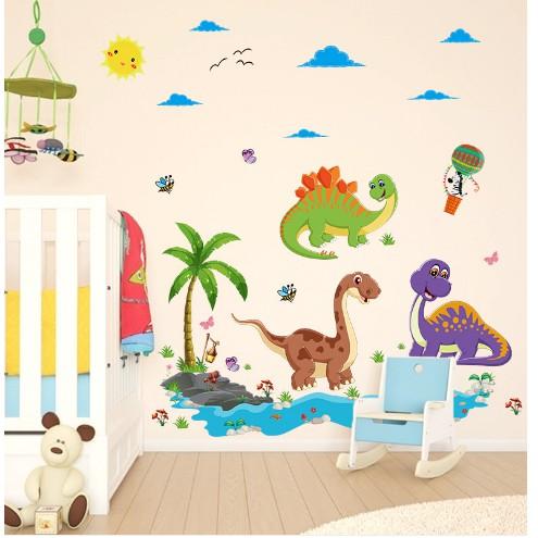 Decal dán tường khu vườn khủng long