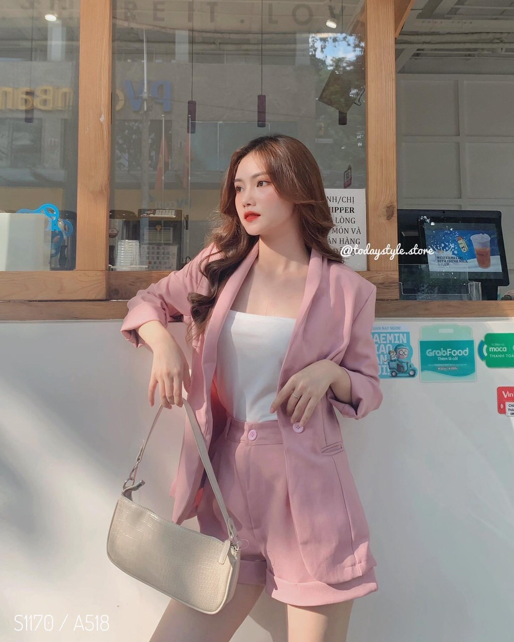 Sét bộ voan 3 món vest hường hot trend cute hột me ttsa0678