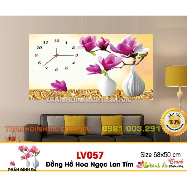 [HCM]Tranh đính đá hoa lan ngọc tím LV057