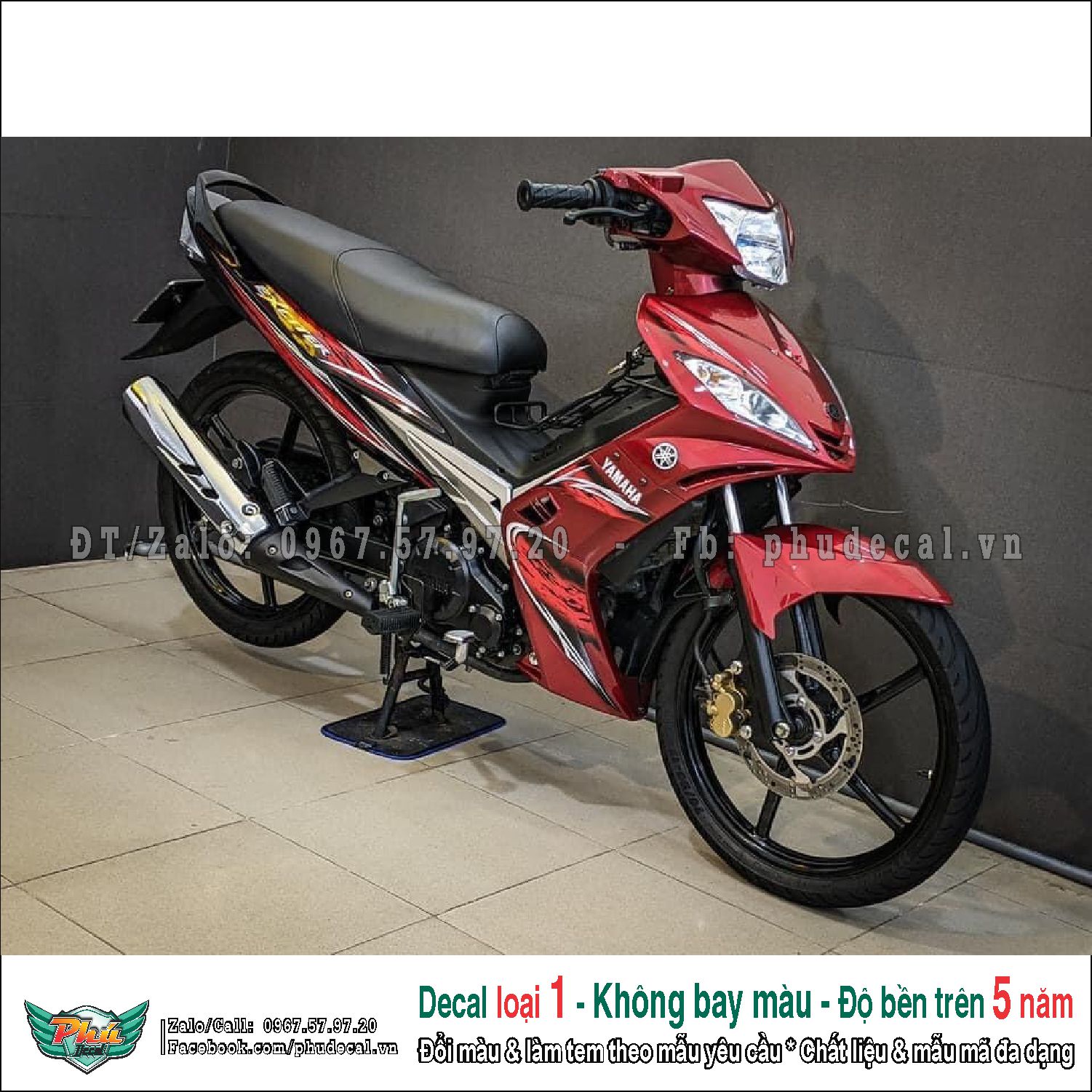 Tem rời exciter 135 2006-2010 đỏ đen cover