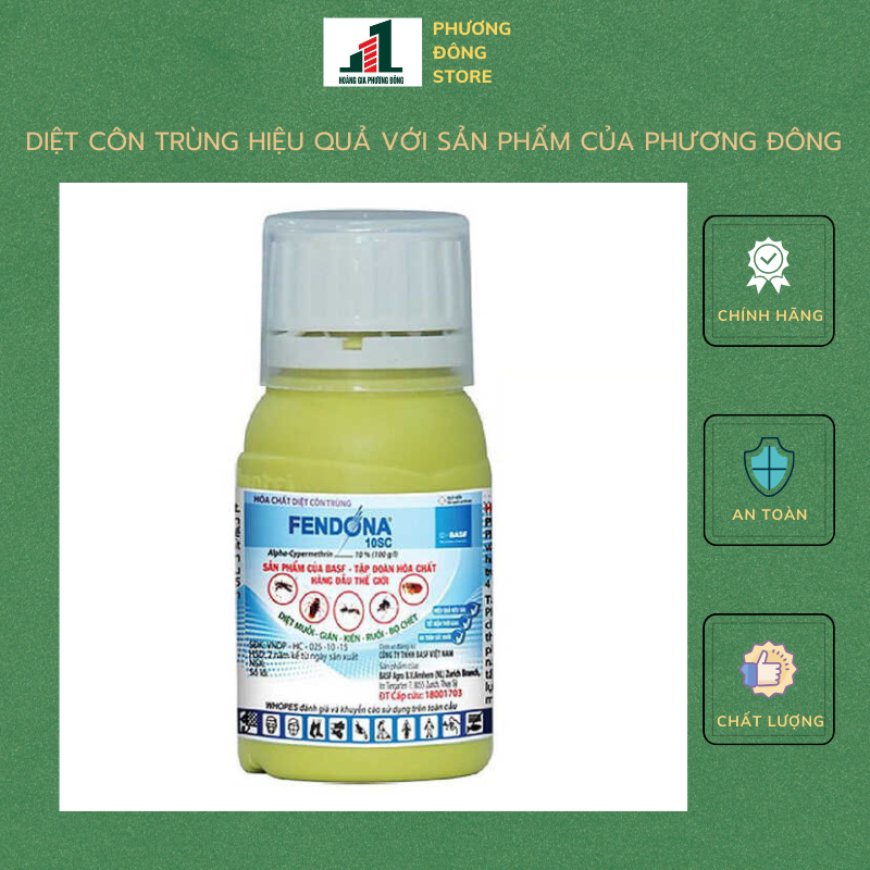 Thuốc diệt côn trùng Muỗi Ruồi Kiến Gián Fendona 10SC - chai 50ml
