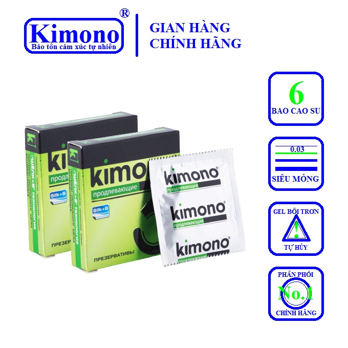 [HCM]Bộ 2 hộp Bao cao su Kimono 0.03 3 bao / hộp - Kéo dài thời gian quan hệ