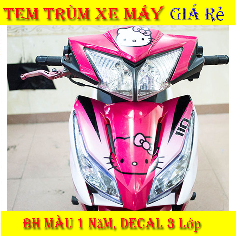 Tem Trùm Wave RSX Hello Kitty Hồng Trắng