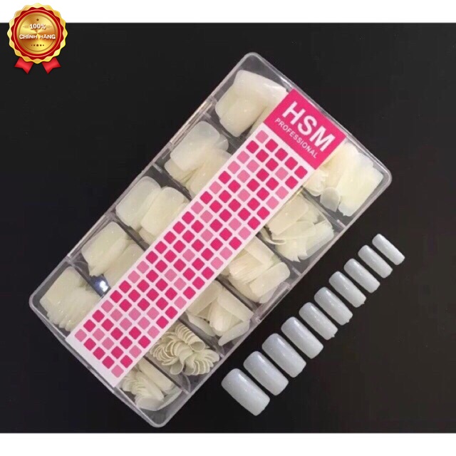 Móng úp trơn HSM hộp 500 móng