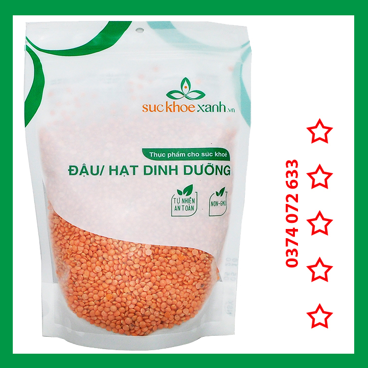 500gr Đậu Lăng Đỏ Tách Vỏ Ấn Độ