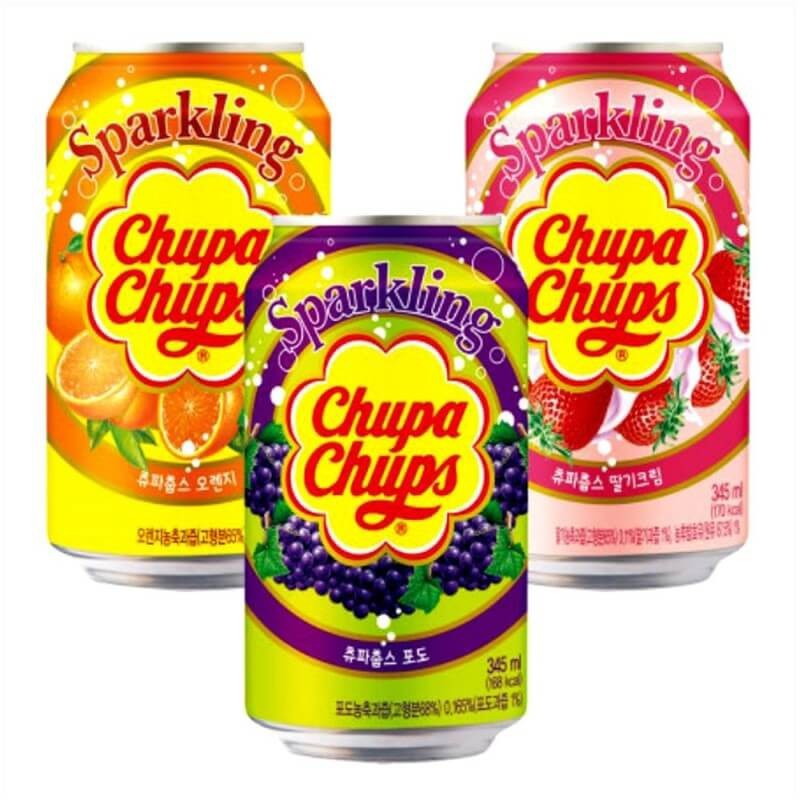 (3 Vị) Nước ngọt soda Sparkling Chupa Chups lon 345ml