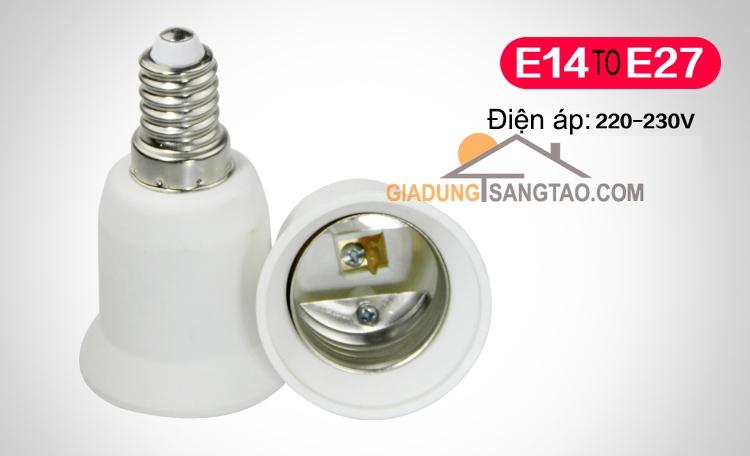 Đầu chuyển đổi đui xoáy từ E14 sang E27