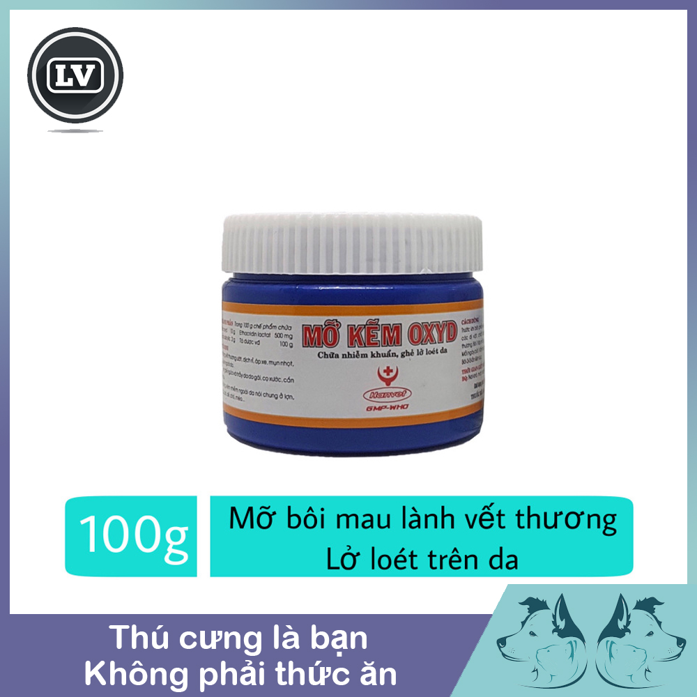 Mỡ bôi mau lành vết thương. ghẻ ngứa, lở loét trên da cho chó mèo - Mỡ kẽm OXYD 100g