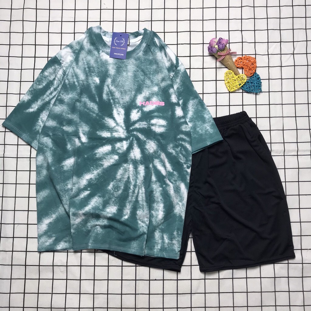 Sét Bộ Loang Màu In Đầu Sói Mạnh Mẽ Sét Bộ Cartoon Sét Bộ Thun Coton Sét Bộ Hoạt Hình Dễ Thương TTSLB0095