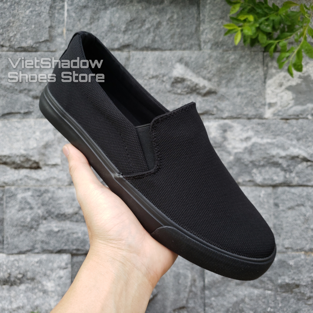 Slip on nam - Giày lười vải nam LEYO - Vải polyester màu (đen) và (xanh than) - Mã SP A7522