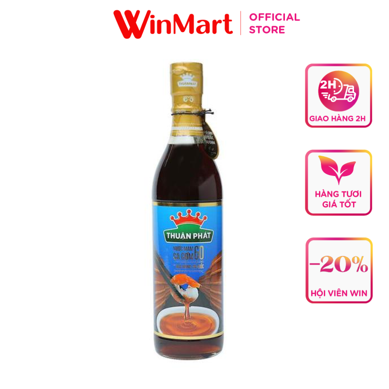 -Nước mắm cá cơm Thuận Phát 60 độ đạm chai 500ml