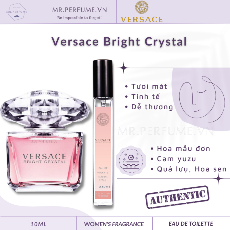 [Freeship+ Quà 29k] [Chiết 10ml] Nước hoa chiết chính hãng nữ Versace Bright Cry.stal- Mr.Perfume.vn