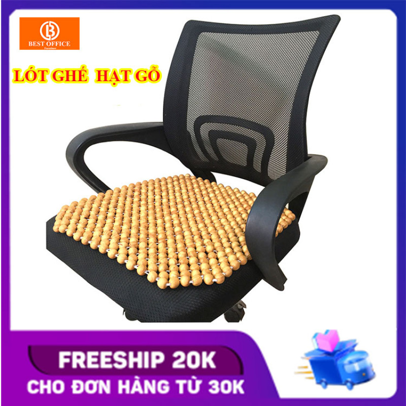 Lót ghế văn phòng - Lót ghế ô tô hạt gỗ thông - Massage thông thoáng KT 45x45 cm hạt 14 li - Chống nóng - Chống ê mỏi