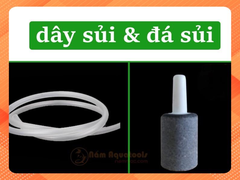 Combo 1m dây oxy và 1 cục sủi trụ dành cho máy sủi oxy hồ cá Qinshop Phụ Kiện