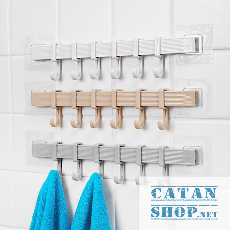 [HCM]Thanh treo đồ dán tườngtủ quần áo nhà bếp có 6 móc chịu lực tiết kiệm diện tích (giao màu ngẫu nhiên)GD263-MTSC-Thanh