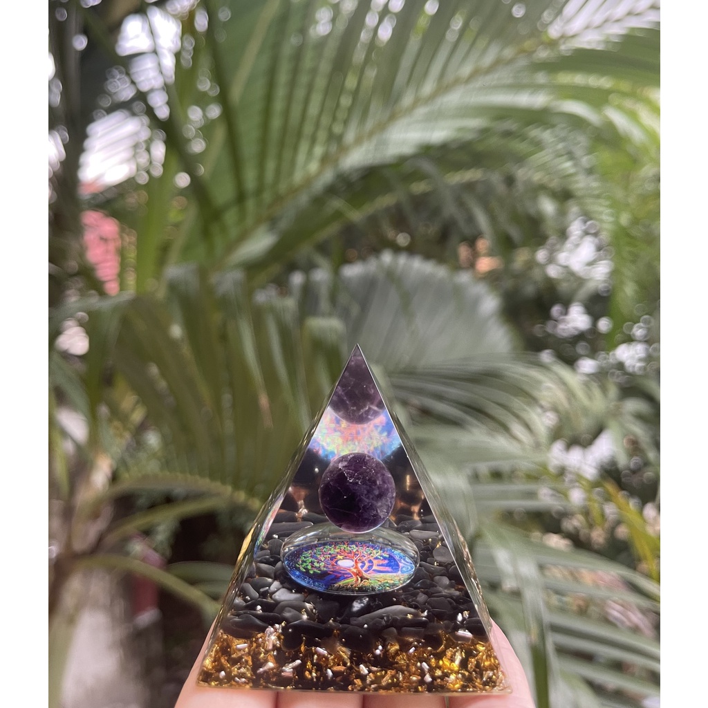 Đá thanh tẩy kim tự tháp chakra 7 đá