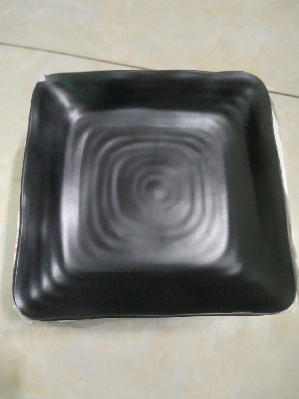 Dĩa vuông nhựa Melamine đen nhám nhiều Size